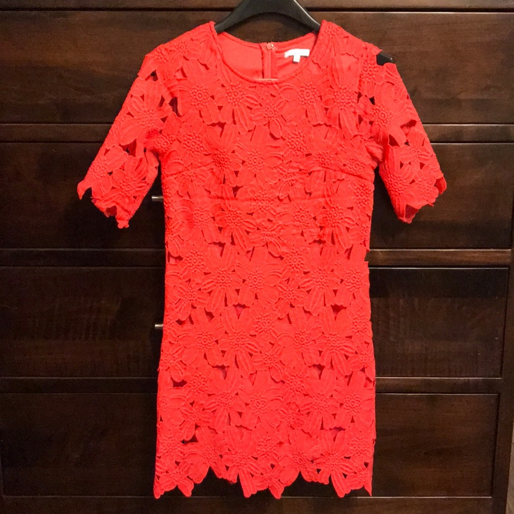 Red flower pattern dress